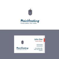 logotipo de ratón plano y plantilla de tarjeta de visita diseño de logotipo de concepto de negocio vector