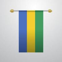 Gabon hanging Flag vector