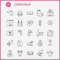 los iconos dibujados a mano de navidad establecidos para infografías kit de uxui móvil y diseño de impresión incluyen muñeco de nieve festival de invierno de navidad muñeco de nieve colección de festival de invierno de navidad infografía moderna vector