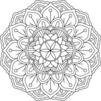 Black and white floral mandala vector illustration