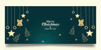 Web Christmas banner template vector