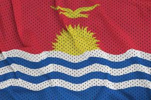 Kiribati flag printed on a polyester nylon sportswear mesh fabri photo