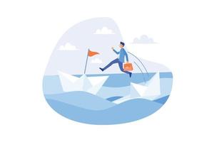 Escape from risk or danger, run away or flee from fail or bankruptcy company, change job or move to new better workplace concept, flat vector modern illustration