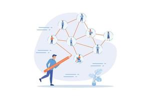 People networking for business opportunity, connect with team or friends, social media or business connection for success concept, flat vector modern illustration