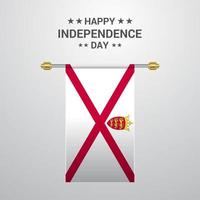 Jersey Independence day hanging flag background vector