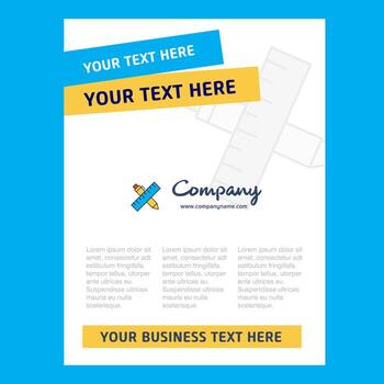Scale and pen Title Page Design for Company profile annual report presentations leaflet Brochure Vector Background