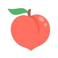 Peach vector. pink heart shaped peach healthy sweet fruit vector