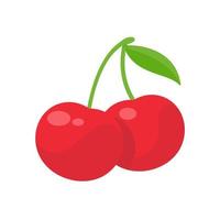 Vector shiny bright red cherries Citrus berries provide healthy vitamins.