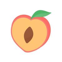 Peach vector. pink heart shaped peach healthy sweet fruit vector