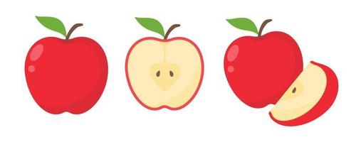 Red apple vector. healthy sweet fruit vector