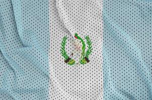 Guatemala flag printed on a polyester nylon sportswear mesh fabr photo