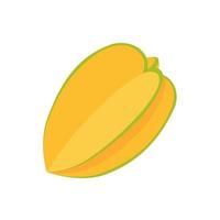 Carambola vector. star shaped yellow fruit vector