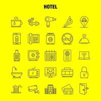 Hotel Line Icons Set For Infographics Mobile UXUI Kit And Print Design Include Check In Check Out Door Hotel Mobile Cell Icon Set Vector