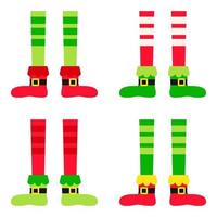 Set of Elf feet in flat style isolated vector