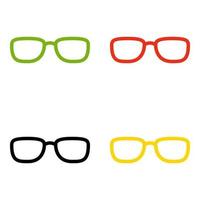 Set of Glasses in flat style isolated vector