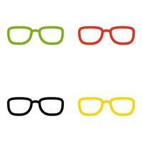 Set of Glasses in flat style isolated vector