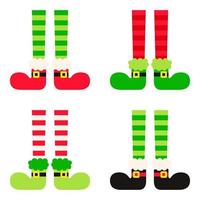 Set of Elf feet in flat style isolated vector