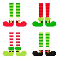 Set of Elf feet in flat style isolated vector