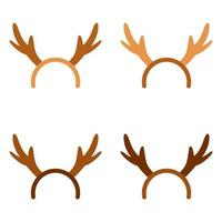 Set of Christmas headband in flat style isolated vector