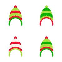 Set of Christmas headband in flat style isolated vector