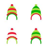 Set of Christmas headband in flat style isolated vector