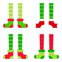 Set of Elf feet in flat style isolated vector