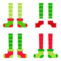 Set of Elf feet in flat style isolated vector