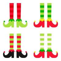 Set of Elf feet in flat style isolated vector