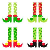 Set of Elf feet in flat style isolated vector