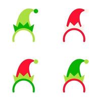 Set of Christmas headband in flat style isolated vector