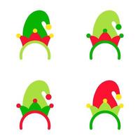 Set of Christmas headband in flat style isolated vector