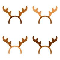 Set of Christmas headband in flat style isolated vector