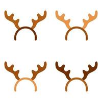 Set of Christmas headband in flat style isolated vector