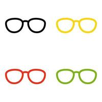 Set of Glasses in flat style isolated vector