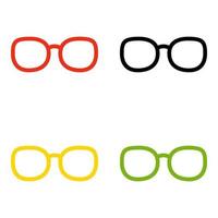 Set of Glasses in flat style isolated vector