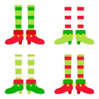 Set of Elf feet in flat style isolated vector
