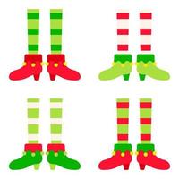 Set of Elf feet in flat style isolated vector