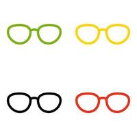 Set of Glasses in flat style isolated vector