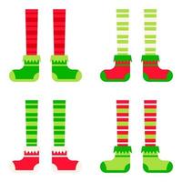 Set of Elf feet in flat style isolated vector