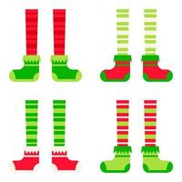 Set of Elf feet in flat style isolated vector