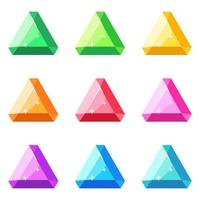 Set of gems in flat style isolated vector