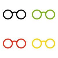 Set of Glasses in flat style isolated vector