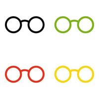 Set of Glasses in flat style isolated vector