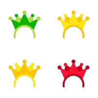 Set of Christmas headband in flat style isolated vector