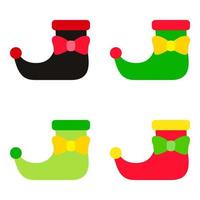 Set of Elf shoes in flat style isolated vector