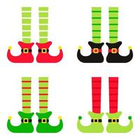 Set of Elf feet in flat style isolated vector