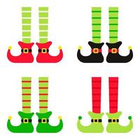 Set of Elf feet in flat style isolated vector