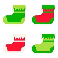 Set of Elf shoes in flat style isolated vector