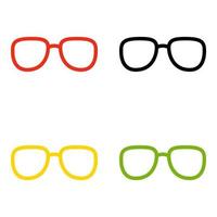 Set of Glasses in flat style isolated vector