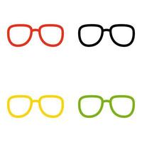 Set of Glasses in flat style isolated vector